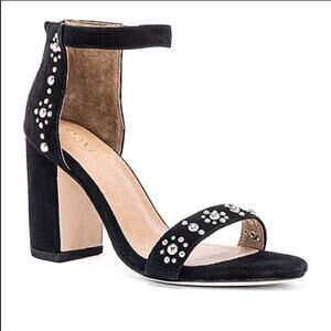 New RAYE Lois Studded Black Suede Heels